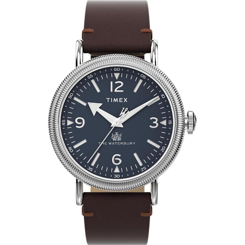 Men’s Brown Sliver-Tone Blue Stainless Steel Analog Stylish Comfortable Watch